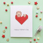 Daddy And Me Animal Origami Heart Card, thumbnail 5 of 6