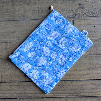Quilted Block Print Pouches, Fair Trade Zipper Purses Ethically Handmade In India, 7 of 10