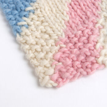 Union Jack Blanket Pastel Intermediate Knitting Kit, 5 of 12