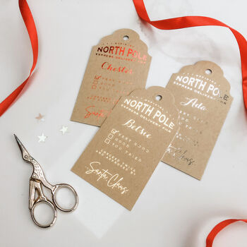 Personalised Foil North Pole Delivery Christmas Tags, 3 of 5