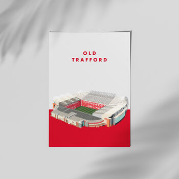 Old Trafford Man United Football Stadium Print, 2 of 4