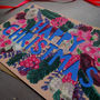 Happy Christmas Neon Floral Papercut Christmas Card, thumbnail 4 of 5