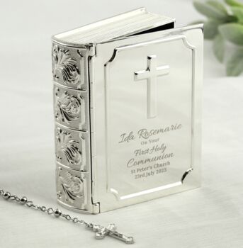 First Holy Communion Bible Box With Rosary Beads, 2 of 3