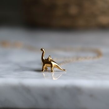 Gold Plated Dinosaur Charm Necklace, 10 of 11