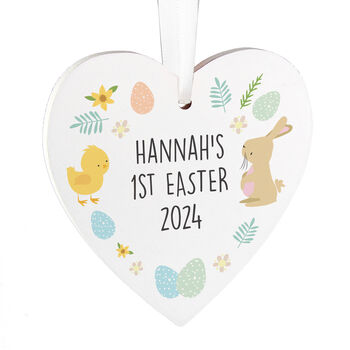 Personalised First Easter Heart Hanging Decoration, 2 of 4