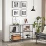 Console Table Coffee Table Tempered Glass Shelves, thumbnail 3 of 10