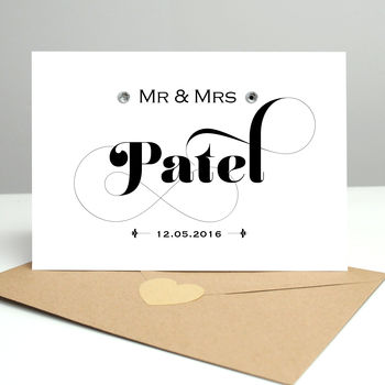 Personalised Wedding Card With Diamantes, 5 of 9