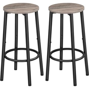 Set Of Two Pub Stools Round Bar Chairs Seats, 11 of 12
