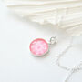 Sterling Silver Compass Necklace In Coral Pink, thumbnail 2 of 6