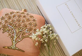 Peach Silk Mulberry Tree Clutch, 3 of 4