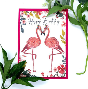 Flamingo Birthday Card, 3 of 6