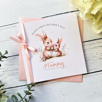 Handmade First Mother's Day Card: Bunny Baby Design, 2 of 6