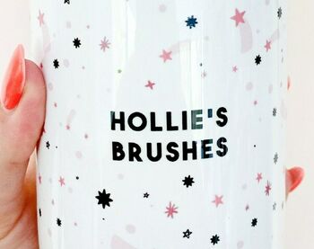 Personalised Starry Make Up Brush Holder Ceramic Pot, 2 of 3