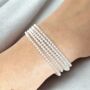 Sterling Silver Beaded Stacking Bracelets, thumbnail 3 of 9