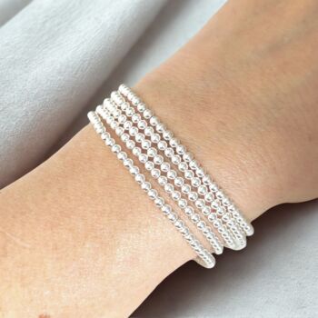 Sterling Silver Beaded Stacking Bracelets, 3 of 9