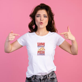 Love Disappoints Pizza Is Eternal Valentine's T Shirt, 4 of 6