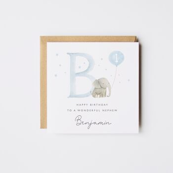 Elephant Happy 2nd Birthday Boy Card *Age Options, 2 of 5