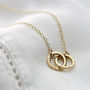 Personalised 9ct Gold Double Hoop Names Necklace, thumbnail 4 of 9