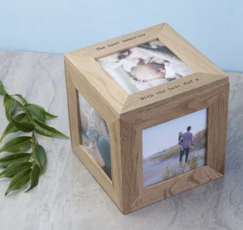 Personalised Oak Photo Cube Keepsake Box, 4 of 7