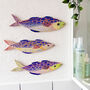 Wooden Mackerel Decorations Green, thumbnail 1 of 8