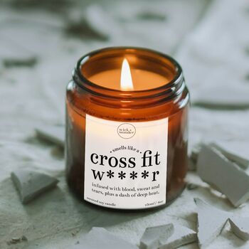 Cross Fit Gym Gifts For Him, Cross Fit Candle With Matches, 5 of 11