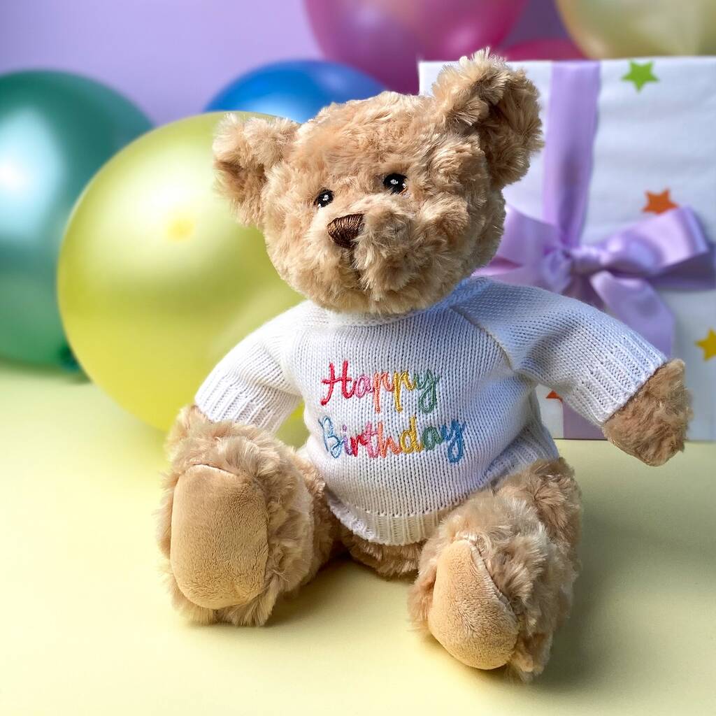 Keeleco Recycled Dougie Gift Bear 'Happy Birthday', 1 of 4