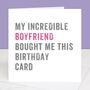 Personalised From Your Boyfriend Birthday Card, thumbnail 3 of 4
