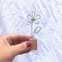 Wire Flower In Wood Block, thumbnail 4 of 7