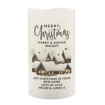 Personalised Christmas Town LED Candle, 4 of 4