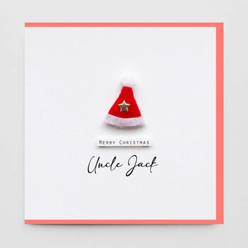 Personalised 'Father Christmas Hat' Card, 2 of 3