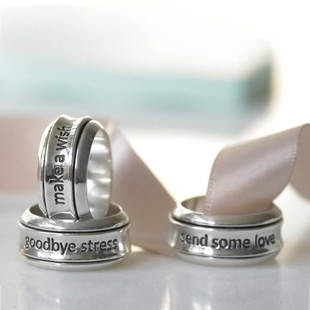 Goodbye Stress Sterling Silver Spinning Rings By Tales