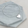 Engraved Sterling Silver Heart Bracelet, thumbnail 3 of 5