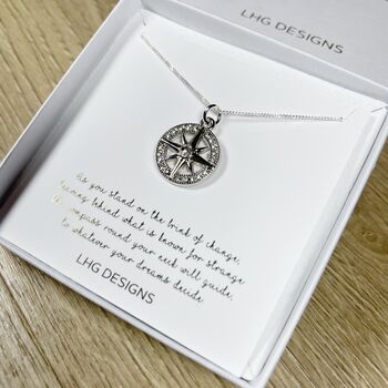 Good Luck Compass Necklace Gift, 2 of 4