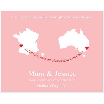 Personalised Parent And Child Location Print, 4 of 5
