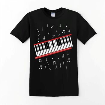 Piano Keyboard T Shirt Or Sweatshirt For Music Lovers – Musical Notes Design Gift, 4 of 12
