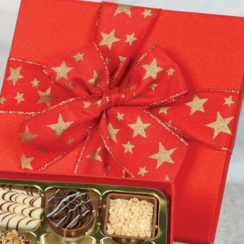 Red Glitter Festive Chocolate Box With 16 Luxury Chocolates, 3 of 3
