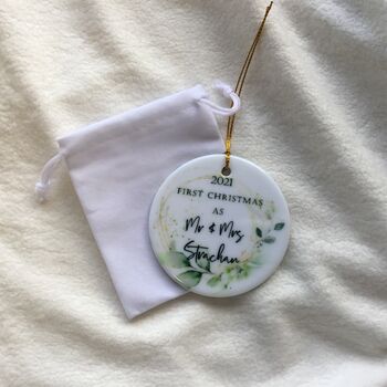 Personalised 1st Christmas Ornament As Married Couple, 2 of 6