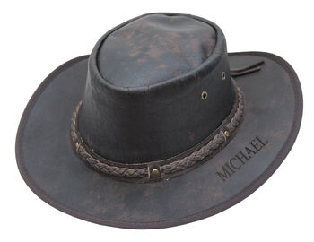 Soft Distressed Foldable Leather Hat, 3 of 9