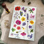 Colourful Floral Vinyl Sticker Sheet, thumbnail 2 of 4