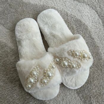 Bridesmaid Pink Fluffy Wedding Day Slippers, 5 of 8