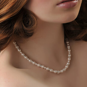 Swarovski Pearl And Diamante Wedding Necklace, 2 of 3