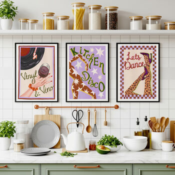 Set Of Six Music Wall Art Prints – Retro Music Posters In Three Colour Options, 11 of 13