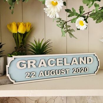 Personalised New Home Wooden Double Roadsign House, 7 of 12