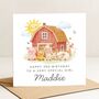 Personalised 3rd Birthday Farmyard Card For Girl Daughter Granddaughter, thumbnail 2 of 8