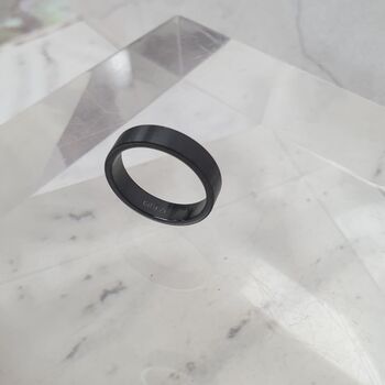 Personalised Zirconium Flat Court Wedding Ring, 3 of 8