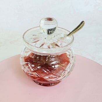 Antique Edinburgh Crystal Cut Glass Lidded Jam / Preserve Pot ~ Five, 8 of 11