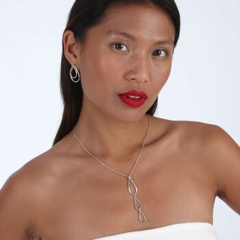 Sterling Silver Double Petal Earrings Front And Back, 3 of 5