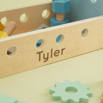 Personalised Wooden Tool Box Toy 3y+, 2 of 4