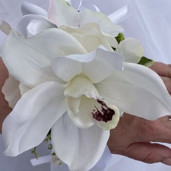 White Orchid Wrist Corsage, 10 of 11