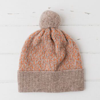 Lambswool Knitted Scatter Pom Pom Hat, 9 of 12
